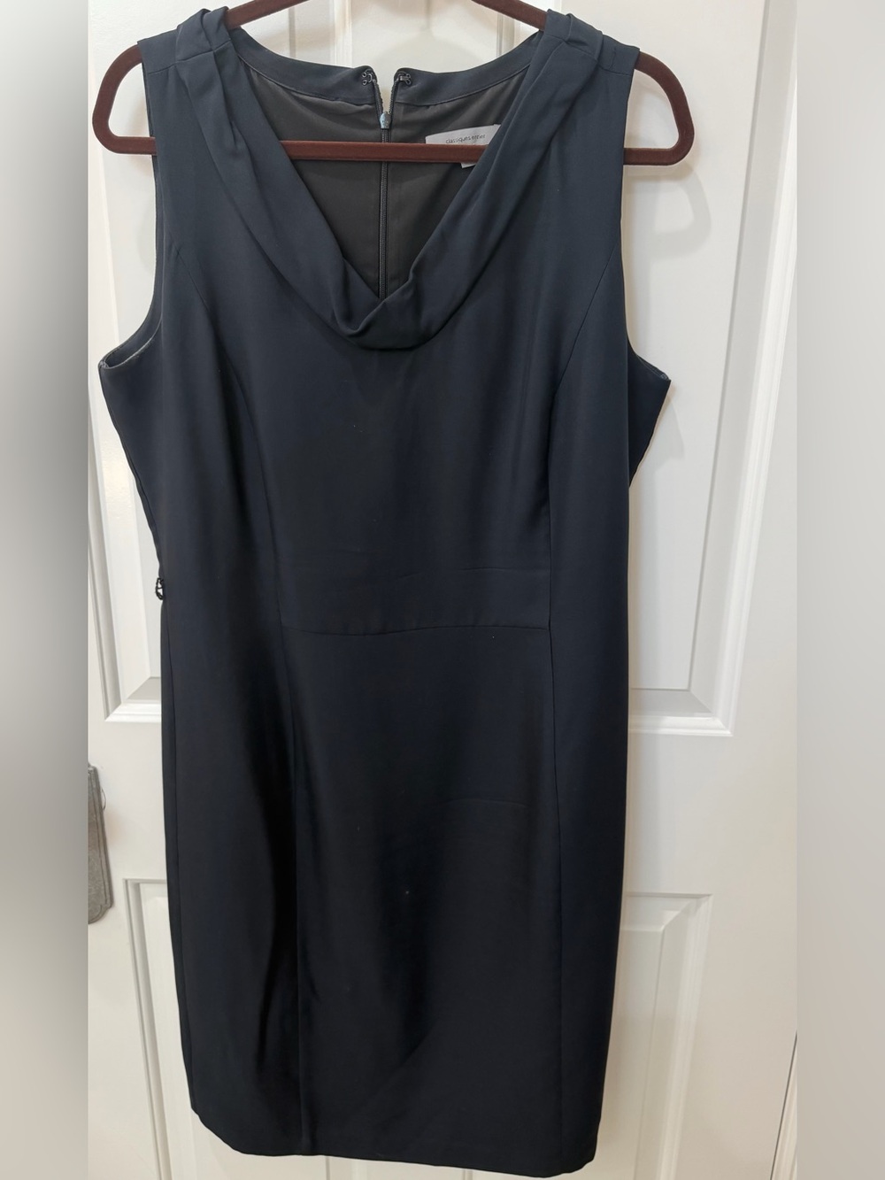 Classiques Entier Black Sleeveless Cowl Neck Sheath Dress